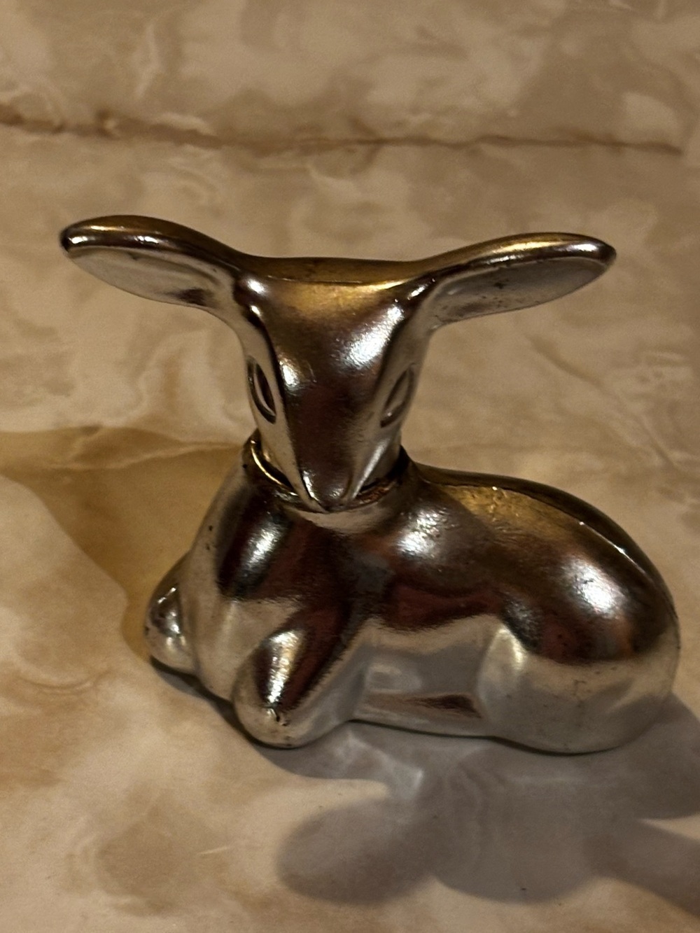 Avon Silver Fawn Silver-tone Ceramic Deer Figurine